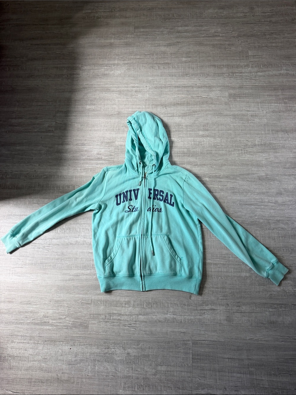 Universal Aqua Full-Zip Hoodie with Logo